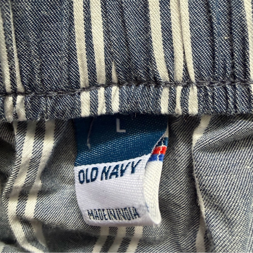 Cotton Vertical Striped Old Navy Pull On Midi Nautical Skirt With Pockets - Picture 5 of 12